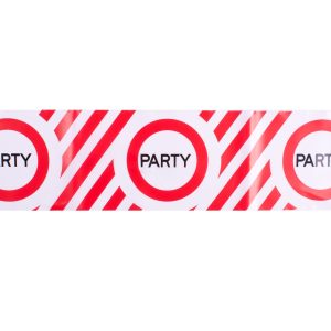 Afzetlint | rood en wit | lengte 10 meter | verjaardag met tekst Party