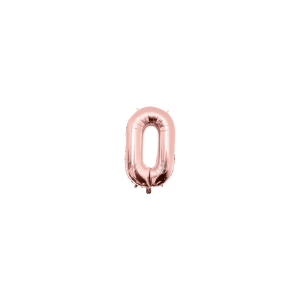 Cijfer ballon | Folieballon | Afmeting: 40cm | Kleur: Rose goud | Cijfer: 0